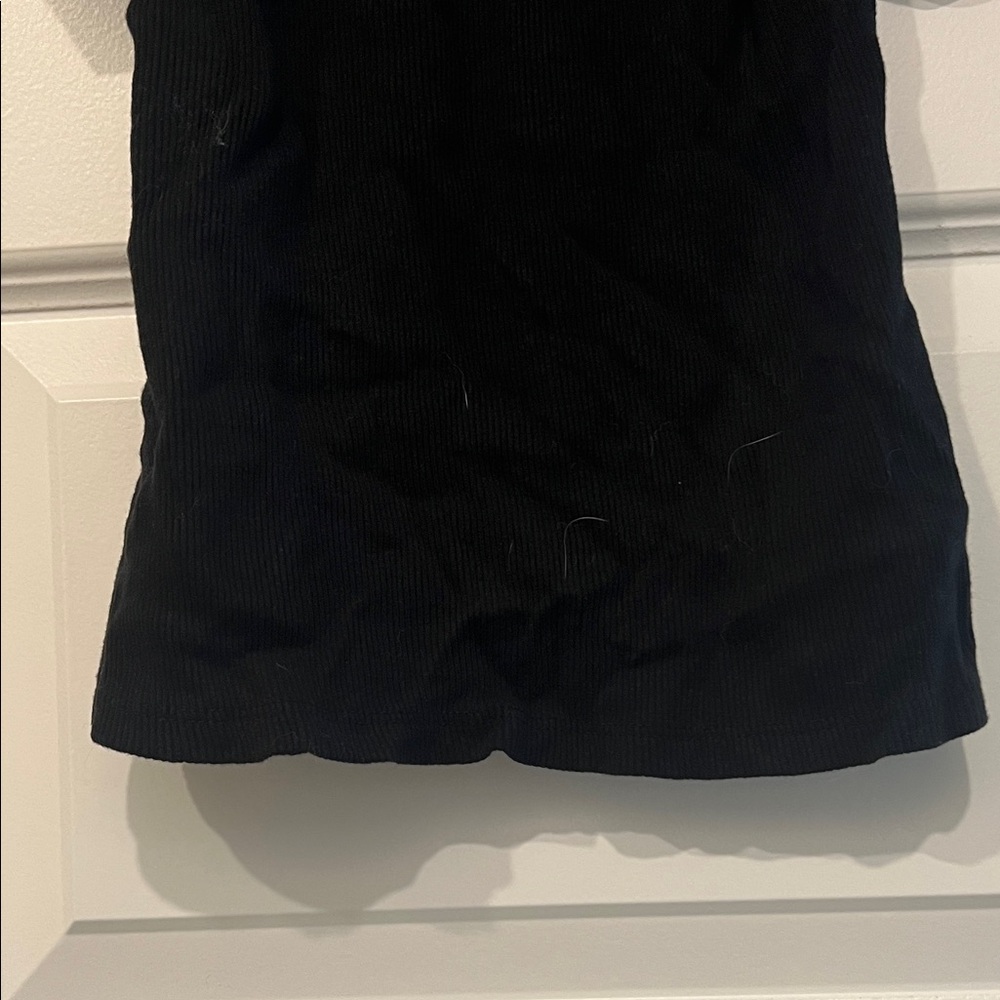 1. State Black Top with Pink Floral Sleeves - Picture 5 of 7